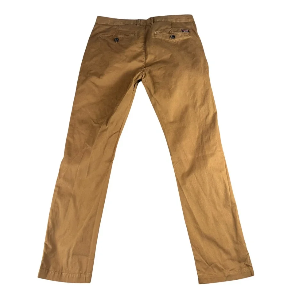 Superdry JPN Mens City Slim Chino Pants Tobacco Brown Size L 35x31.5